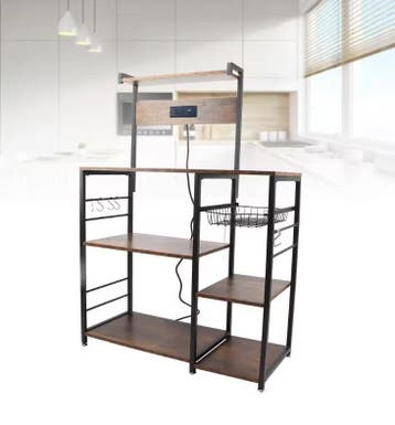 Keukenrek Hout en Staal– Multifunctioneel Magnetronrek 90 cm, Verzenden, Nieuw