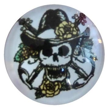 Fako Bijoux - Click Button - Glas - Schedel Hat, Verzenden, Nieuw
