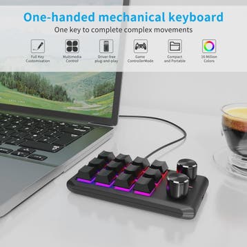 Programmeerbaar Mini Macrotoetsenbord met 2 Knoppen, RGB & B, Verzenden, Nieuw