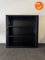 Roldeurkast - BASIC - 122x120x45cm - Zwart met zwarte kunsts, Werkplek, Ophalen of Verzenden, Gebruikt, Kast