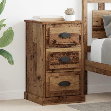 vidaXL Nachtkastje Oud Hout 39 x 39 x 67,5 cm Bewerkt hout, Minder dan 45 cm, Verzenden, Nieuw, 55 tot 70 cm