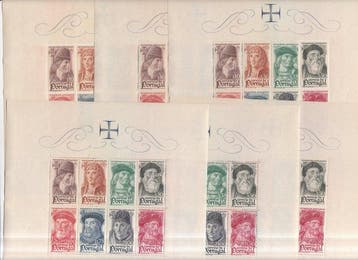 Portugal 1945 - Set HB Navegadores - MNH - 6 blaadjes, Gestempeld