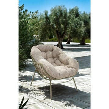 Cozy relaxstoel aluminium - beige, Ophalen of Verzenden, Nieuw