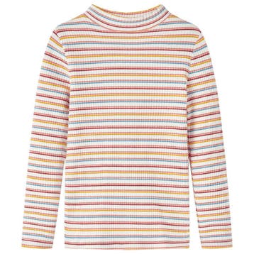 vidaXL Kindershirt met lange mouwen 104 gestreept ecru, Verzenden, Nieuw