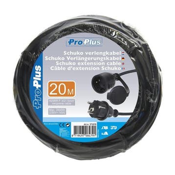 ProPlus Verlengkabel - 20 meter - 3 x 1.5 mm² - Zwart - B.., Ophalen of Verzenden, Nieuw