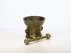 Vijzel en stamper (2) - Brons - Oud bronzen mortier, Antiek en Kunst
