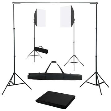 vidaXL Fotostudioset met softboxlampen en achtergrond, Verzenden, Nieuw