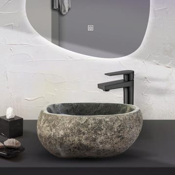 Waskom BWS Stone Rond 35x15x12 cm Riviersteen Grijs, Ophalen of Verzenden, Nieuw