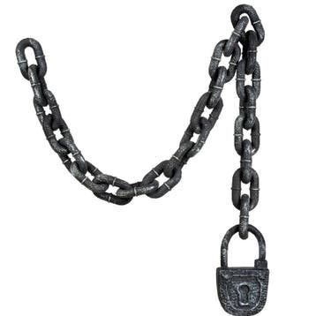 Schakelketting met slot zilver/zwart, 123 cm, Verzenden, Nieuw