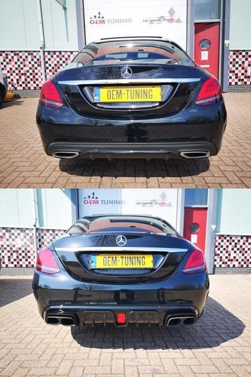 Diffuser geschikt voor C-Klasse W205 | BRABUS Style | 14-21, Mercedes-Benz, Nieuw, Ophalen of Verzenden, Achter