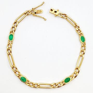 Armring - 18 karaat Geel goud - 2.00ct. tw. Smaragd
