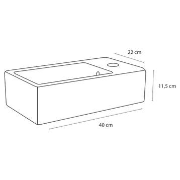 Fonteinset Differnz Force Keramiek 40x22x11.5 cm Wit Met, Ophalen of Verzenden, Nieuw