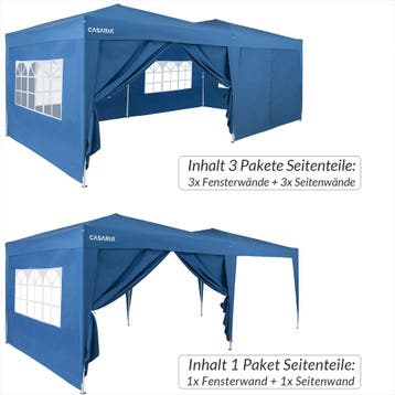 Zijwanden vouwbaar paviljoen set van 2 blauw 3x2m, Verzenden, Nieuw