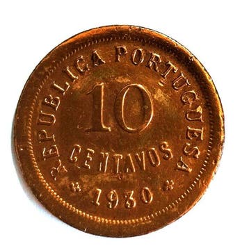 Portugal. Republic. 10 Centavos -1930 - Rara - Bronze
