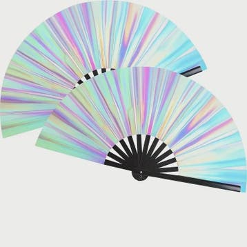 Grote Zilveren Klapwaaier - Perfect voor Festivals, Feesten, Verzenden, Nieuw