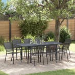 vidaXL Tuin eettafelset 9 pcs Antraciet Staal, Verzenden, Nieuw, Rvs