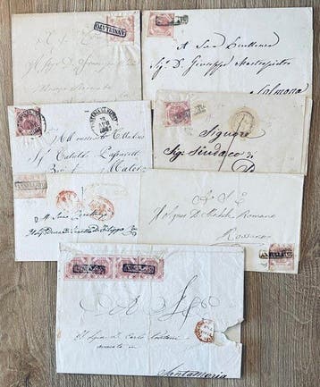 Italiaanse oude staten - Napels 1858/1860 - Napels 1858/1860, Gestempeld