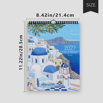 2027 Wandkalender met Ouyang Town Thema - 12 Maanden Planner, Diversen, Agenda's, Verzenden, Nieuw