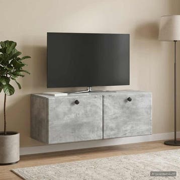 vidaXL Wandbeugel TV-kast 78,5 x 31 x 30 cm Betongrijs, Minder dan 50 cm, Verzenden, Nieuw, Minder dan 100 cm