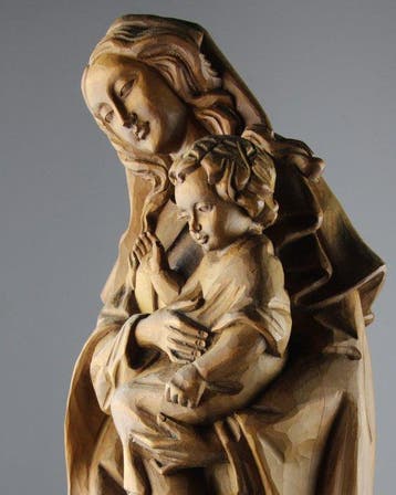 sculptuur, 58cm - Madonna and Child - 58 cm - Lindehout