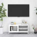 Tv-meubel 90x30x44 cm staal en glas wit, Verzenden, Nieuw
