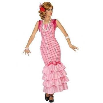 Flamenco danseres jurk roze voor dames - Spaanse kleding, Ophalen of Verzenden, Nieuw