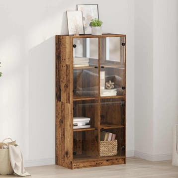 vidaXL Highboard Oud Hout 68 x 37 x 142 cm Bewerkt hout, Verzenden, Nieuw, 50 tot 100 cm, Minder dan 100 cm