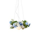 Bohemian hanglamp zwart met gekleurde bloemen blauw en wit, Verzenden, Nieuw, Metaal, Bohemian
