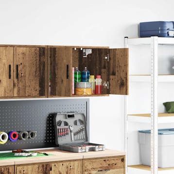 vidaXL Garage wandkast bewerkt hout oud hout, Verzenden, Nieuw