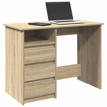 vidaXL Bureau 102x50x75 cm bewerkt hout sonoma eikenkleurig, Verzenden, Nieuw