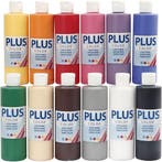 Plus Color Acrylverf, standaardkleuren, 12x250 ml/ 1 doos, Hobby en Vrije tijd, Nieuw