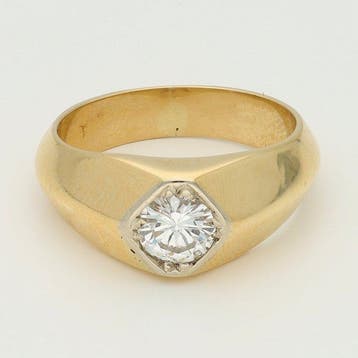 Ring - 18 karaat Geel goud - 0.55ct. tw. Diamant, Nieuw