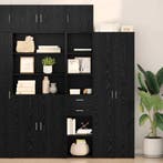 vidaXL Highboard met lade Zwart Eiken 40 x 42,5 x 185 cm, Minder dan 50 cm, Verzenden, Nieuw, Minder dan 100 cm
