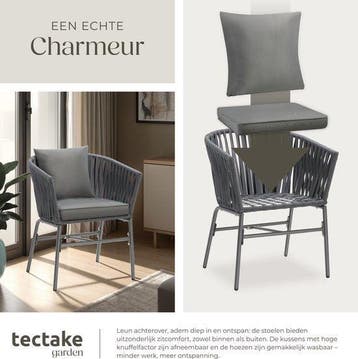 2dekans | tectake® Tuinstoel, set van 2, metalen, Ophalen of Verzenden, Zo goed als nieuw