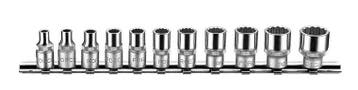 1/4 Socket set 6-sided 11-piece (SAE), Verzenden, Nieuw