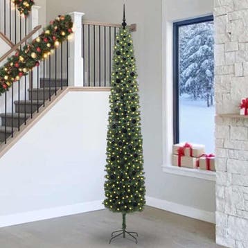 vidaXL Kunstkerstboom Groen 270 cm PVC en Staal en Kunststof, Verzenden, Nieuw