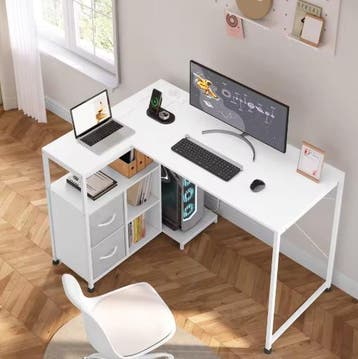 L-Vormig Hoekbureau met USB en Opbergruimte – 120 cm, Huis en Inrichting, Keuken | Keukenelementen, Verzenden, Nieuw
