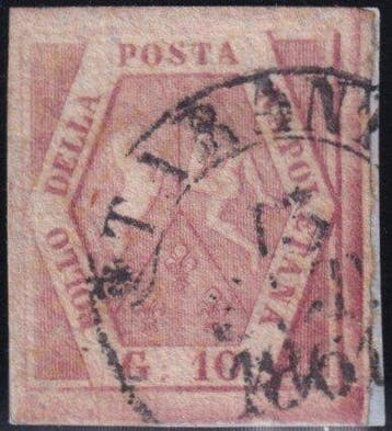 Italiaanse oude staten - Napels 1858 - 10 gr. II^ Taf., Gestempeld
