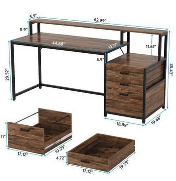 Ergonomisch Computerbureau 160 cm met Lades en Standaard, Verzenden, Nieuw