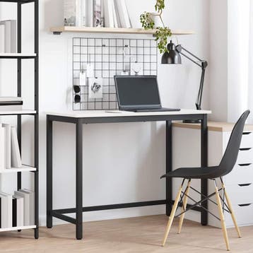 vidaXL Tafel Wit 100 x 50 x 77 cm Engineered hout en staal, Verzenden, Nieuw