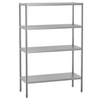 GGM Gastro | Rvs rek ECO - 1200x500mm - met 4 schappen (in |, Verzenden