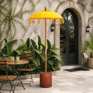 vidaXL Balinese parasol met basis 2 st Geel, Verzenden, Nieuw, 1 tot 2 meter