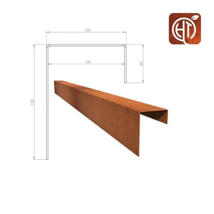 Cortenstaal u-profiel 300x10,4x15cm, Tuin en Terras, Bielzen en Borders, 200 cm of meer, Nieuw, Overige materialen, Border, Minder dan 25 cm
