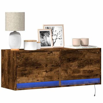 vidaXL Tv-wandmeubel met LED-verlichting 100x31x35 cm, Verzenden, Nieuw, Overige houtsoorten