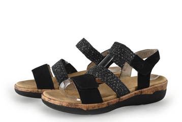 Remonte Sandalen in maat 38 Zwart, Verzenden, Zwart, Remonte, Sandalen of Muiltjes