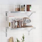 vidaXL Wandschappen 2 st 50x23,5 cm roestvrijstaal, Verzenden, Nieuw