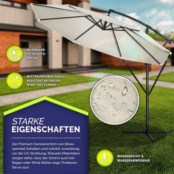Zweefparasol - Tuinparasol - Parasol 300 cm - Met voet - Met, Verzenden, Zo goed als nieuw