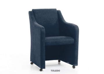 Eetkamerstoel Toledo - eetkamerstoelen - Blauw, Nieuw, Blauw, Stof