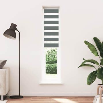 vidaXL Zebra rolgordijn 45x200 cm stofbreedte 40,9 cm, Verzenden, Nieuw, Grijs