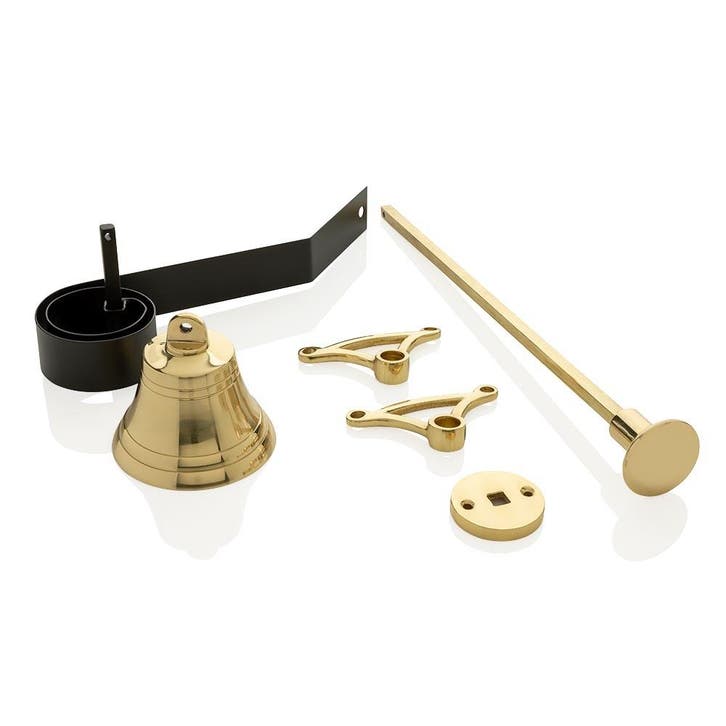 Klassieke trekbel messing gelakt - klassieke deurbel - De..., Doe-het-zelf en Verbouw, Hang- en Sluitwerk, Overige typen, Nieuw